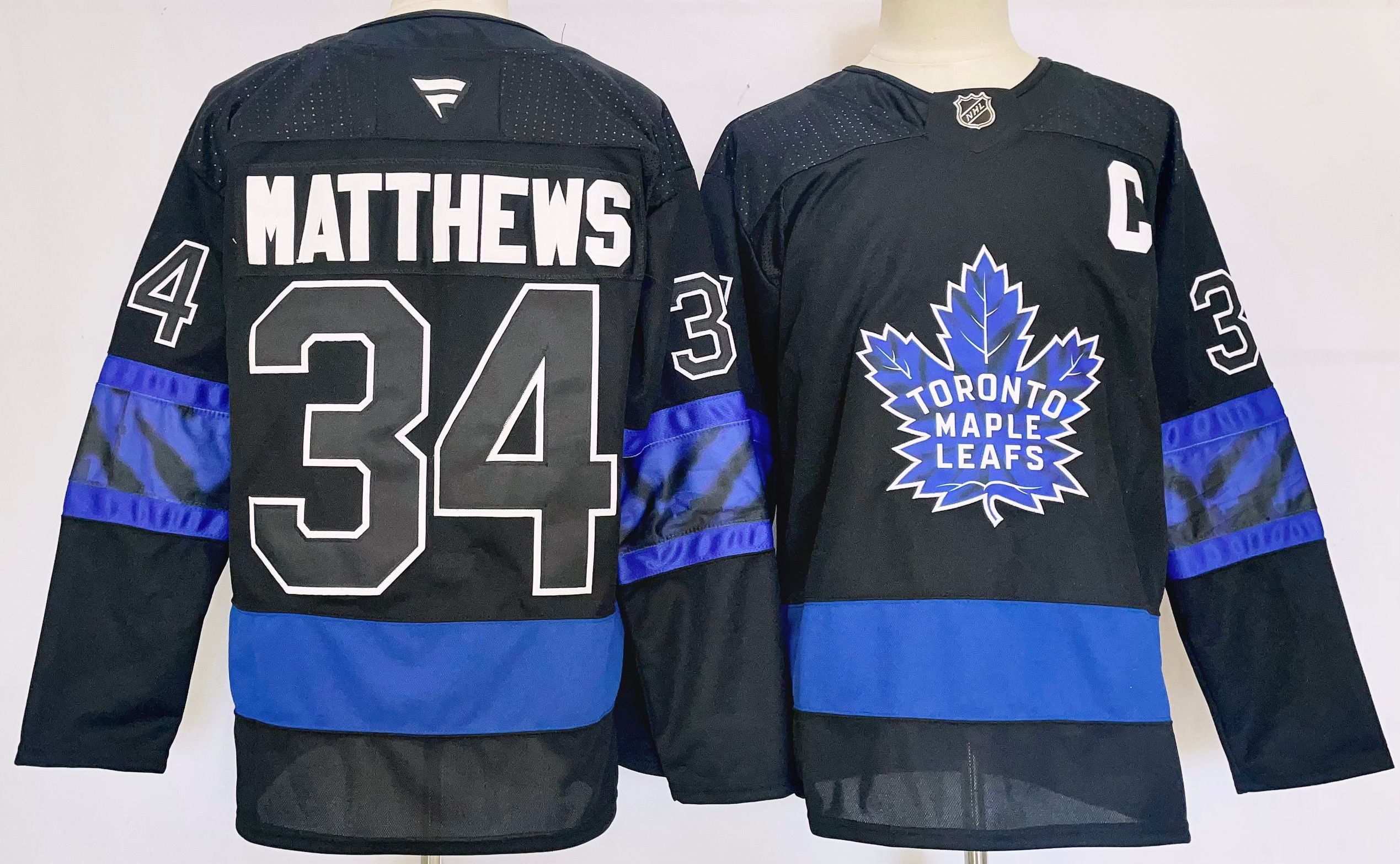 Men Toronto Maple Leafs #34 Matthews Black 2025 Home Premier Player NHL Jersey